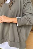 The Sunday Morning V Slouch Sweatshirt Khaki